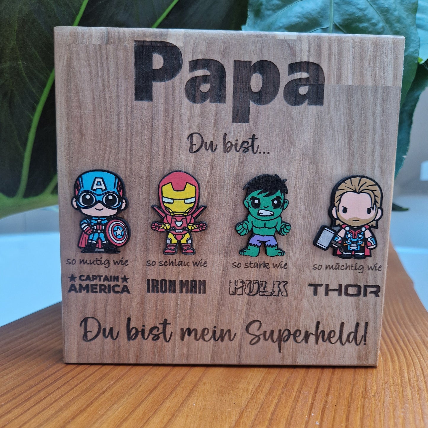 personalisierbares Vatertagsgeschenk, Superheld / Superhero / Marvel / Schild / Vatertag / Papa Geschenk