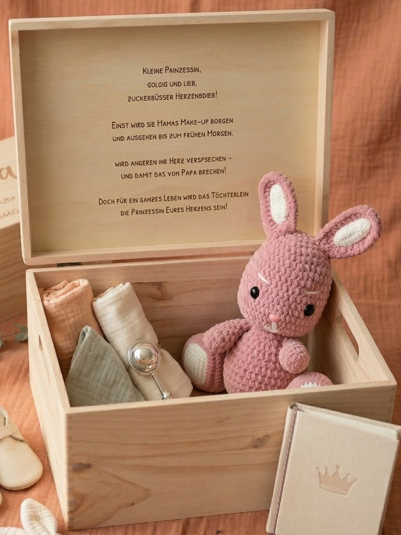 Personalisierte Erinnerungskiste, Geschenk zur Geburt, Geschenk zur Taufe