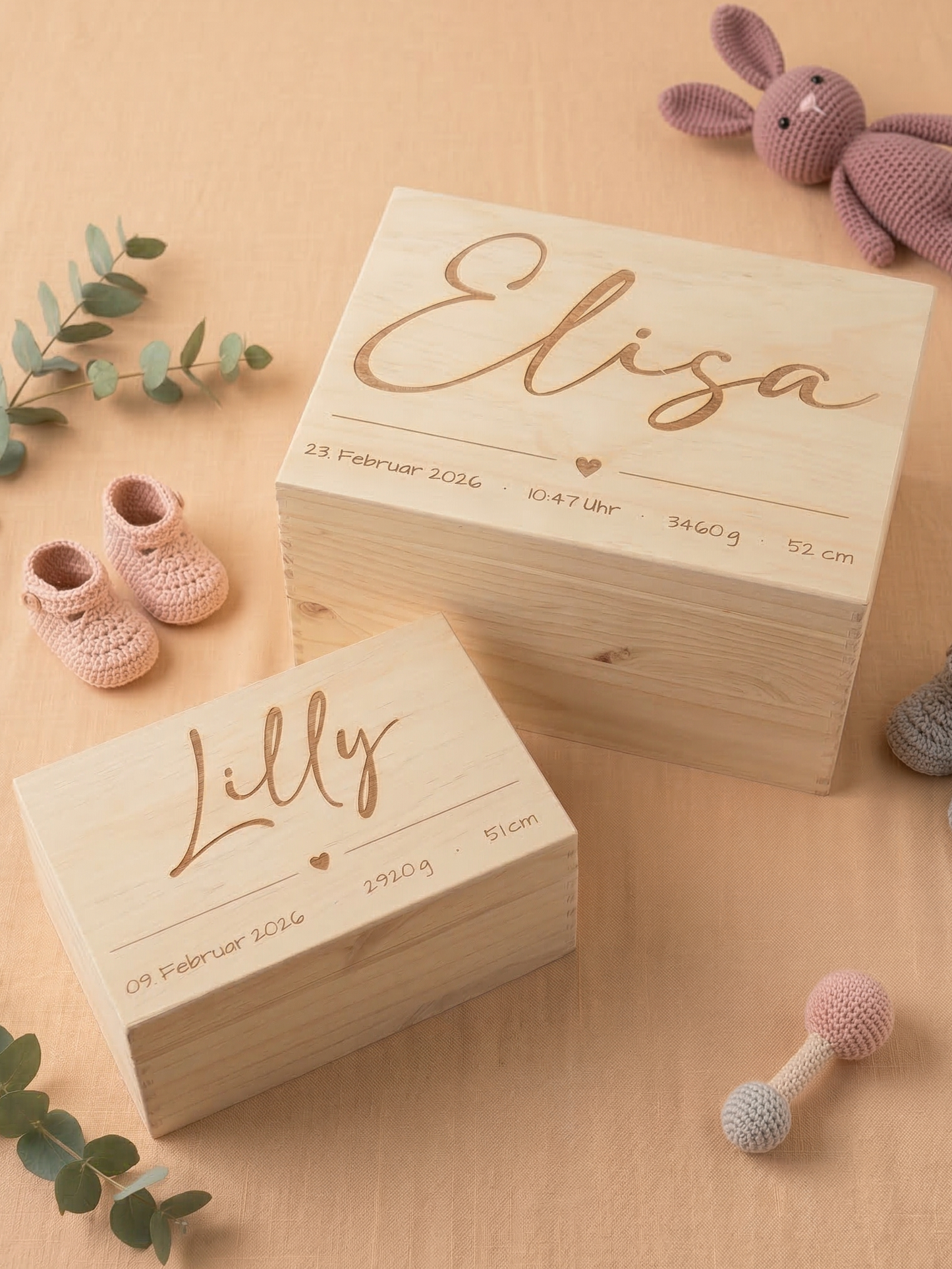 Personalisierte Erinnerungskiste, Geschenk zur Geburt, Geschenk zur Taufe
